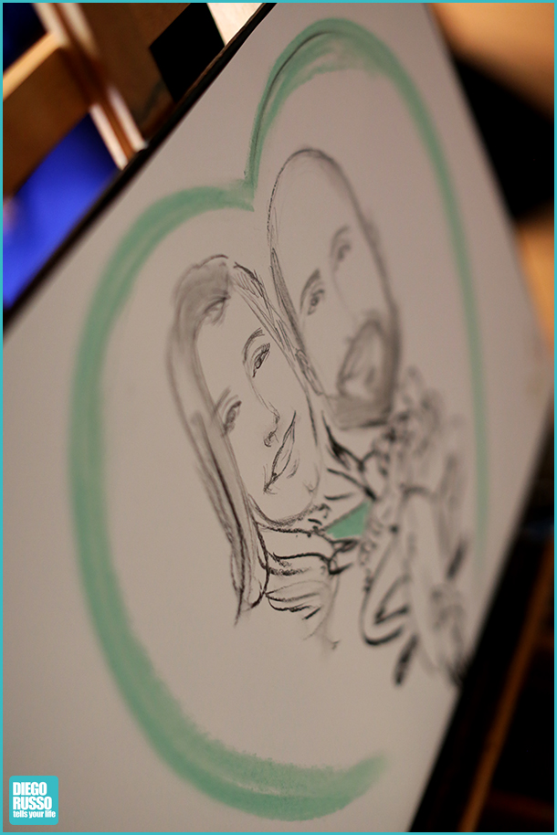 foto della caricatura degli sposi - foto caricaturista - foto al matrimonio - foto alle nozze - foto delle caricature alle nozze