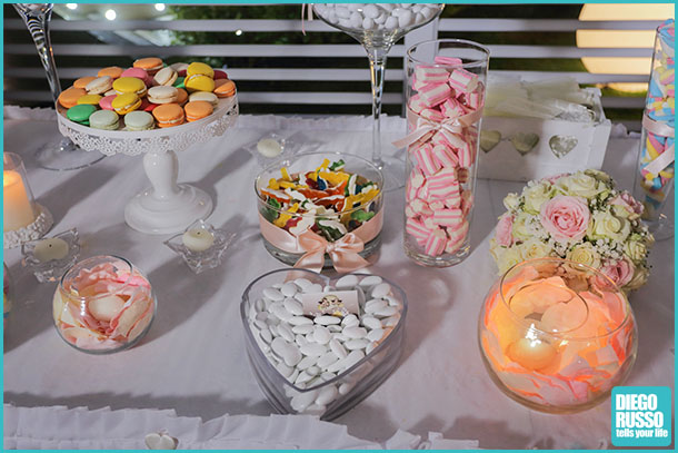 foto tavolo confettata - foto confetti e caramelle matrimonio - foto confettata matrimonio