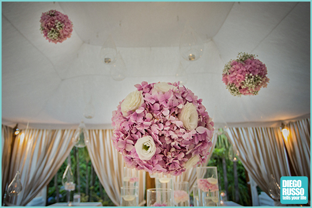 foto decorazioni floreali location - foto ortensie e rose - foto ortensie rosa per matrimonio