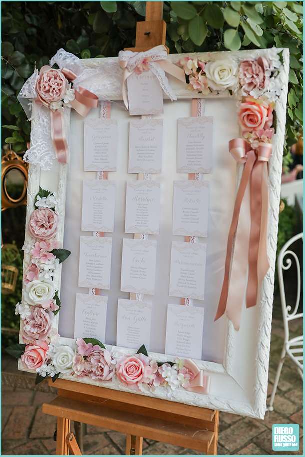 foto tableau mariage elegante - foto tableau mariage con rose - foto tableau mariage