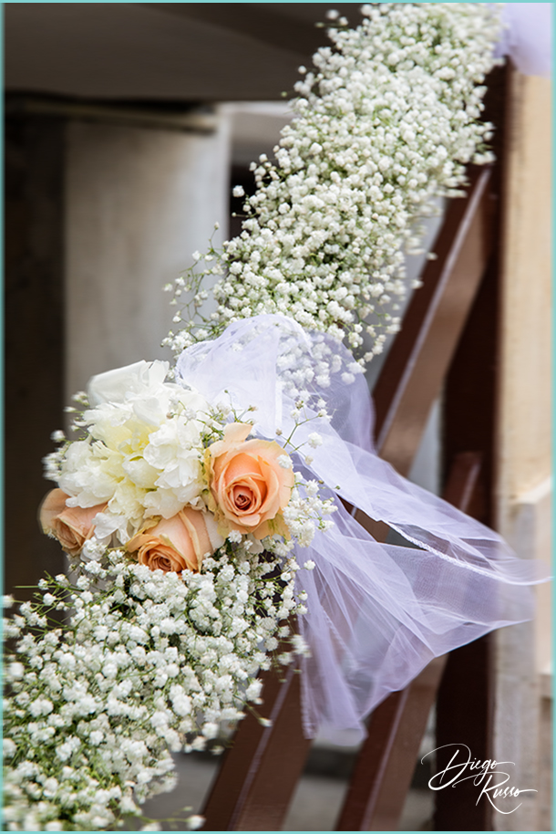 foto rose pesca matrimonio - foto decorazioni floreali - foto fiori per casa sposi